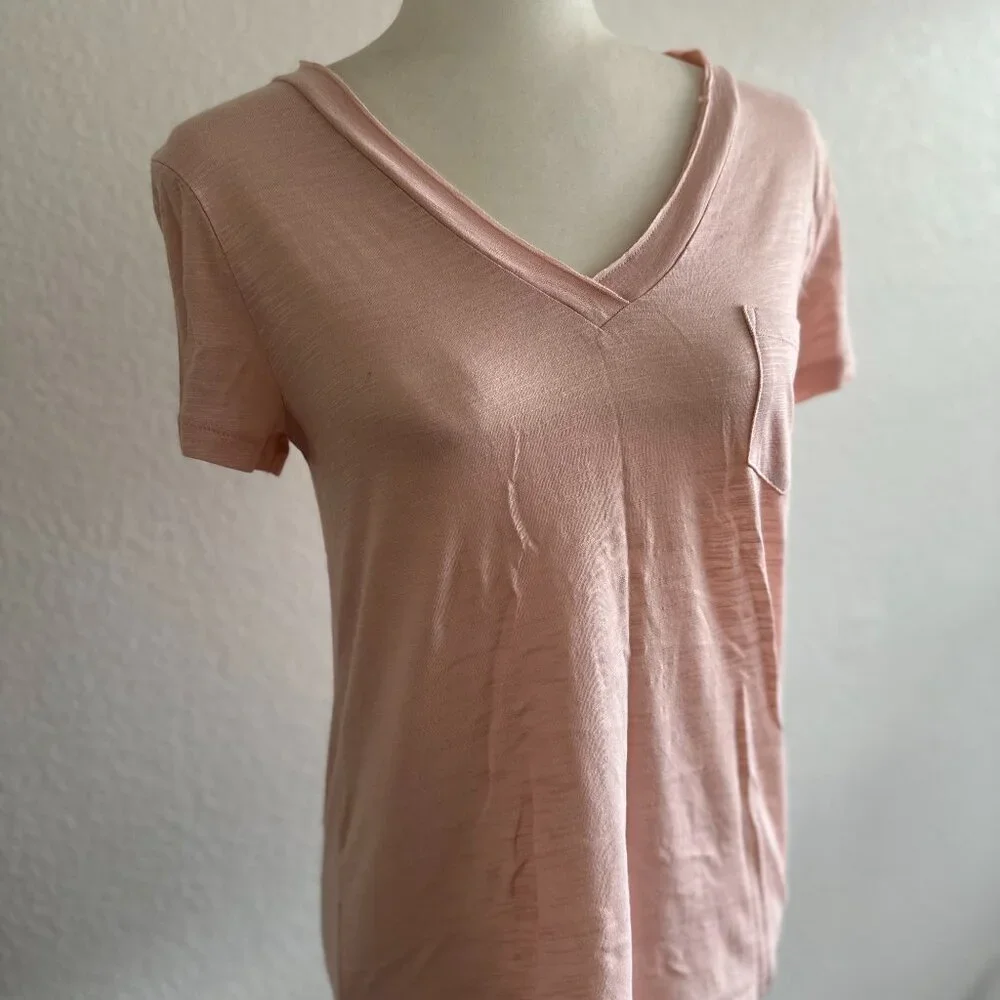 🌸 Caslon - Cotton & Modal V-Neck Pocket Tee 🌸 Small 🌸 Pink Beauty🌸 - Picture 3 of 8